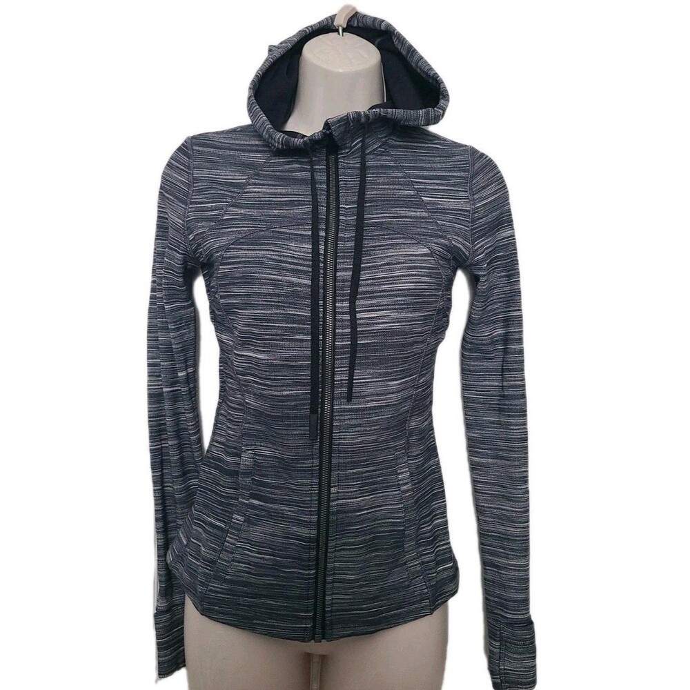 Lululemon Define Jacket Women sz 4 Gray Hooded Nulu Stretch Full Zip Lightweight